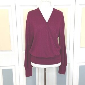 Anthropologie Women's V-Neck Wrap Front Sweater Top Pullover Size Small